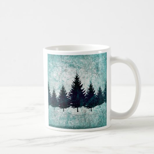 Beunruhigter rustikaler immergrüner Kiefer-Wald Kaffeetasse (Rechts)