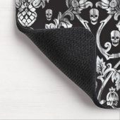 Beunruhigter Schädelschwarzweiss-damast Mousepad (Ecke)