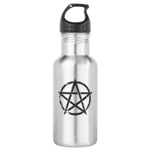 Beunruhigter schwarzer Pentagram - heidnisches Trinkflasche