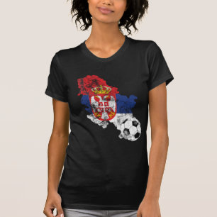 Beunruhigter Serbien-Fußball T-Shirt