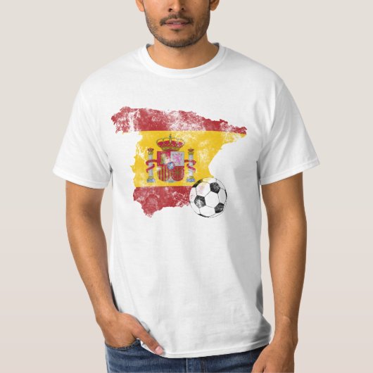 Beunruhigter Spanien-Fußball T-Shirt (Vorderseite)
