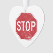 Beunruhigter Stoppschild Ornament (Vorderseite)