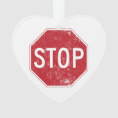 Beunruhigter Stoppschild Ornament (Vorderseite)