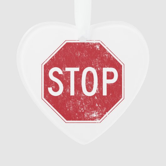 Beunruhigter Stoppschild Ornament (Vorderseite)