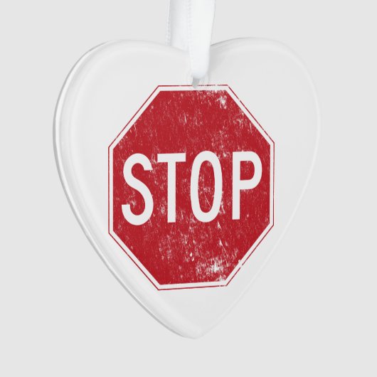 Beunruhigter Stoppschild Ornament (Vorderseite)