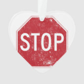 Beunruhigter Stoppschild Ornament (Rückseite)