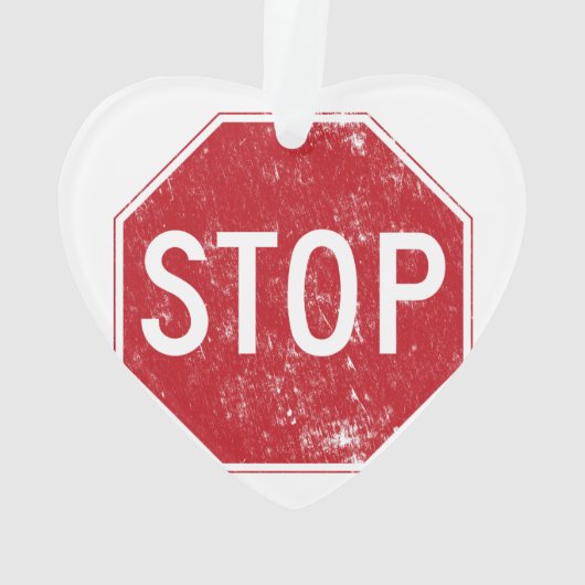 Beunruhigter Stoppschild Ornament (Rückseite)