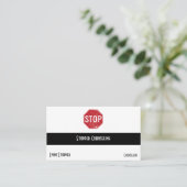 Beunruhigter Stoppschild Visitenkarte (Stehend Vorderseite)