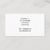 Beunruhigter Stoppschild Visitenkarte (Rückseite)