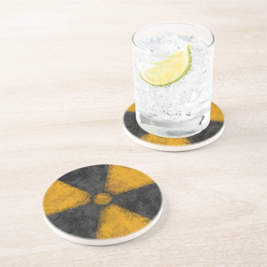 Beunruhigter Strahlungs-Symbol-Untersetzer Sandstein Untersetzer (Seite)