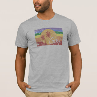 Beunruhigter T - Shirt des Gay Pride-Regenbogens