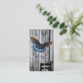 Beunruhigter verwitterter hölzerner Bauernhaus Visitenkarte (Stehend Vorderseite)