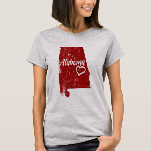 Beunruhigter Vintager T - Shirt Alabama-AL Staat