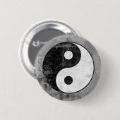 Beunruhigter Yin Yang Symbol-Knopf Button (Vorne & Hinten)
