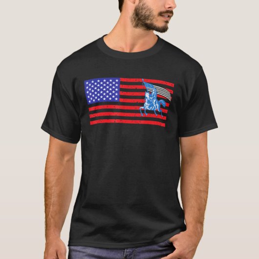 Beunruhigtes amerikanisches Flaggenpferd 2 T-Shirt (Vorderseite)