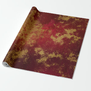 Beunruhigtes Gold und Rot 6 Geschenkpapier