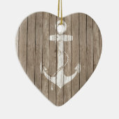 Beunruhigtes Holz mit Anker Keramik Ornament (Rechts)