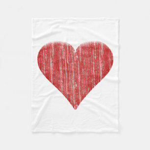 Beunruhigtes rotes Herz Fleecedecke