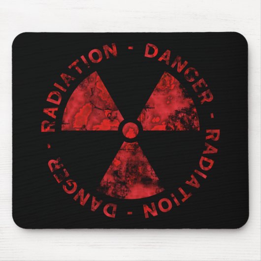 Beunruhigtes rotes Strahlungs-Symbol Mousepad (Vorne)