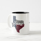 Beunruhigtes verblaßtes Texas-Flaggen-Zuhause Zweifarbige Tasse (Vorderseite Links)