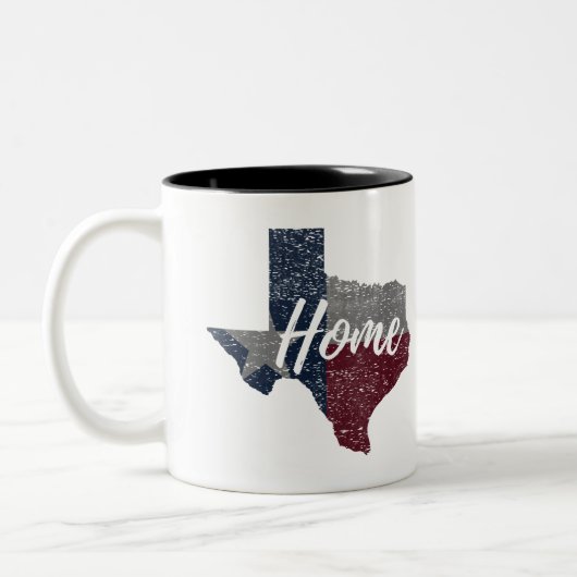 Beunruhigtes verblaßtes Texas-Flaggen-Zuhause Zweifarbige Tasse (Links)