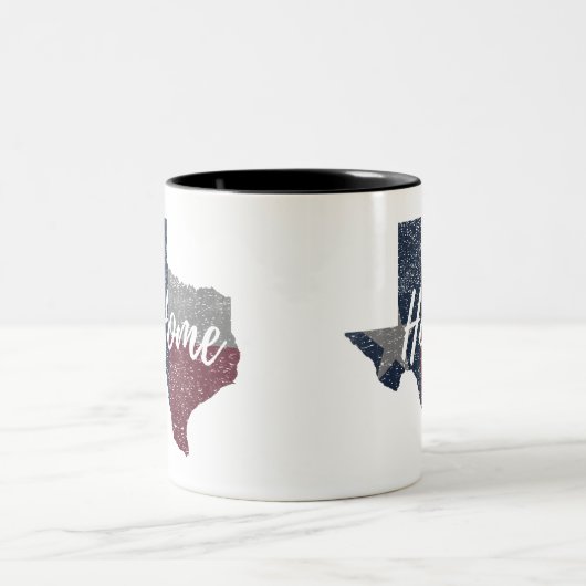 Beunruhigtes verblaßtes Texas-Flaggen-Zuhause Zweifarbige Tasse (Mittel)