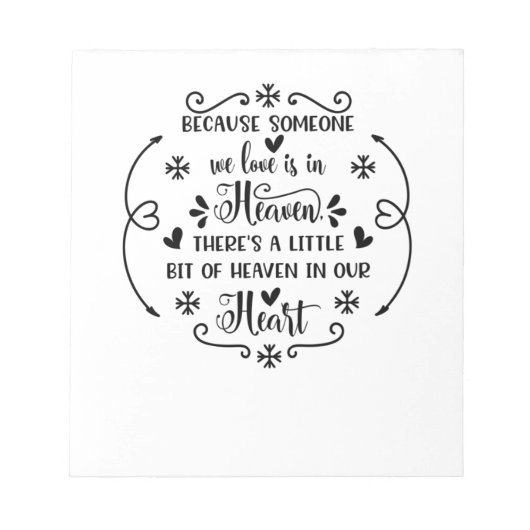 Beursache someone we love is in heaven, there a li notizblock (Vorderseite)