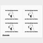 Beurteile meinen Hund nicht (Dogo Argentino) Rechteckiger Aufkleber (Blatt)