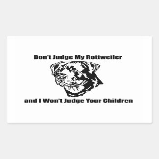 Beurteile meinen Hund nicht (Rottweiler) Rechteckiger Aufkleber