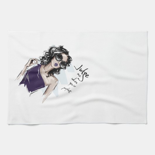 Beurteile mich, wenn du perfekt bist geschirrtuch (Horizontal)