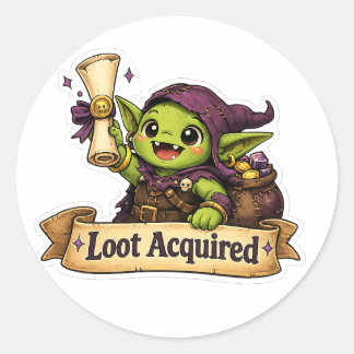 Beutegoblin-RPG-Abschlussaufkleber Runder Aufkleber