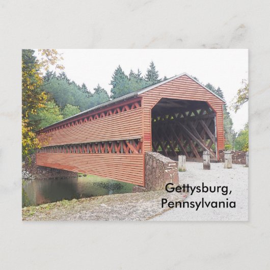 Beutel Covered Bridge bei Gettysburg PA Postkarte (Vorderseite)