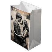 Beutel für die geometrische Liebe Mittlere Geschenktüte (Vorderseite Schrägansicht)