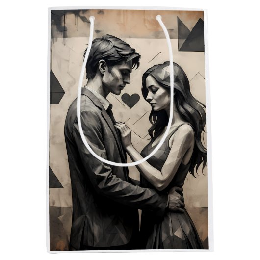 Beutel für die geometrische Liebe Mittlere Geschenktüte (Vorderseite)