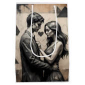 Beutel für die geometrische Liebe Mittlere Geschenktüte (Rückseite)