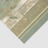 Beutel grün gestreifte goldene Blume Geschenkverpa Seidenpapier (Detail)