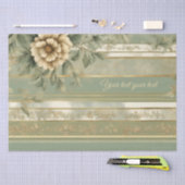 Beutel grün gestreifte goldene Blume Geschenkverpa Seidenpapier (Handwerk)