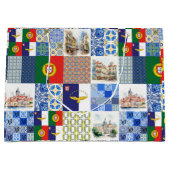 Beutel mit der portugiesischen Flagge und der Flag Große Geschenktüte (Vorderseite)