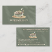 Beutel mit grünem Badewanne Sojasaube Visitenkarte (Vorne/Hinten)