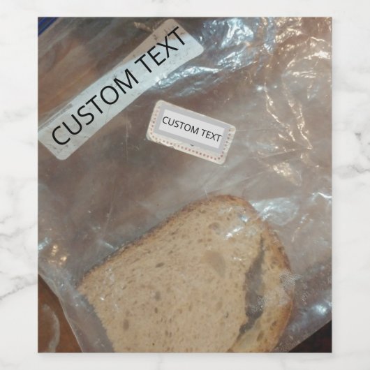 Beutel mit Scheibe Brot Weinetikett (Einzelnes Label)