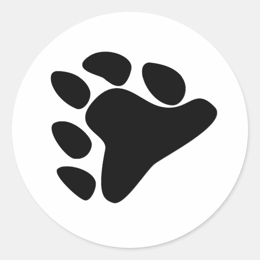 BEUTEL-PAW-SYMBOL SCHWARZ RUNDER AUFKLEBER (Vorderseite)