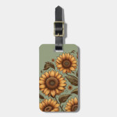Beutel und Sonnenblumen Gepäckanhänger (Vorderseite vertikal)