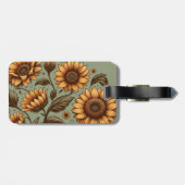 Beutel und Sonnenblumen Gepäckanhänger (Rückseite horizontal)