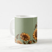 Beutel und Sonnenblumen Kaffeetasse (Vorderseite Links)