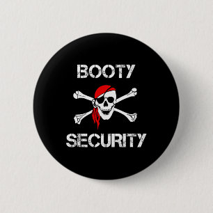 Beutesicherheit Lustiger Totenkopf Piratenbekleidu Button