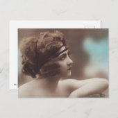 Beutiful Belle Epoque Frau Vintage Postkarte (Vorne/Hinten)