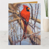 Beutiful Red Cardinal Bird Perched on a Branch Karte (Vorderseite)