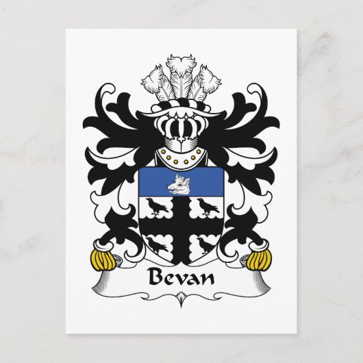 Bevan Familienwappen Postkarte (Vorderseite)