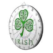 Beveled Celtic Knot Kleeblatt über irischen Text Dartscheibe (Vorderseite rechts)