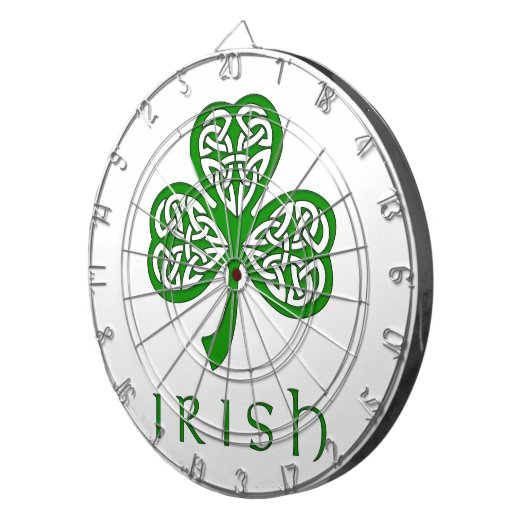 Beveled Celtic Knot Kleeblatt über irischen Text Dartscheibe (Vorderseite rechts)